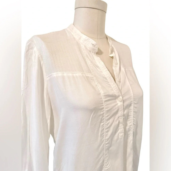 NWT Aeropostale- Popover Tunic with Buttoned Split Neck in white, long sleeve - Picture 2 of 7